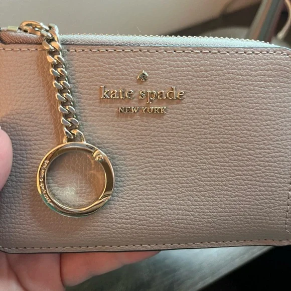 Kate Spade Stone Grey Leather Card Holder - Picture 6 of 7
